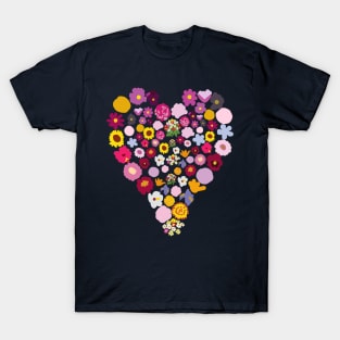 Floral Heart of Flowers Abstract Mothers Day T-Shirt
